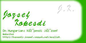 jozsef kopesdi business card